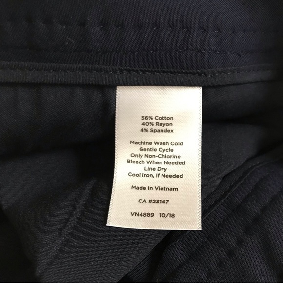 Talbots Hampshire Ankle Pants Straight Leg Cotton Blend Navy Size 6P - Picture 5 of 13